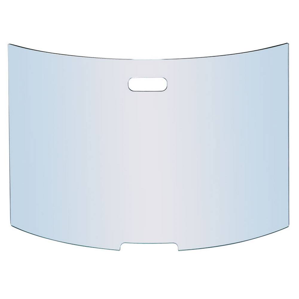 Parascintille, camino curvo in cristallo temperato h. 50x76 cm.  Made in Italy