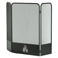 Parastufa nero 3 ante con rete e lamiera h. 80 x 100 cm.  Made in Italy