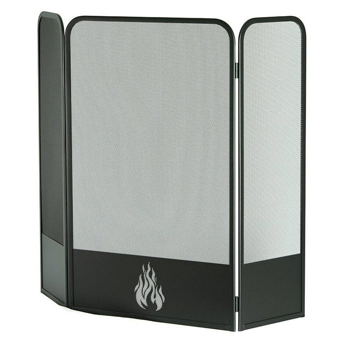 Parastufa nero 3 ante con rete e lamiera h. 80 x 100 cm.  Made in Italy