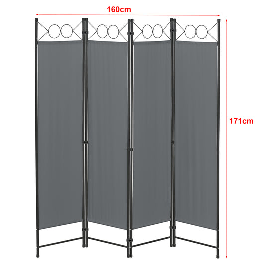 Paravento/Separè Decorativo per Interni/Balcone, 171 x 160 cm (AxL) Divisorio a 4 Pannelli per Camera da Letto/Studio