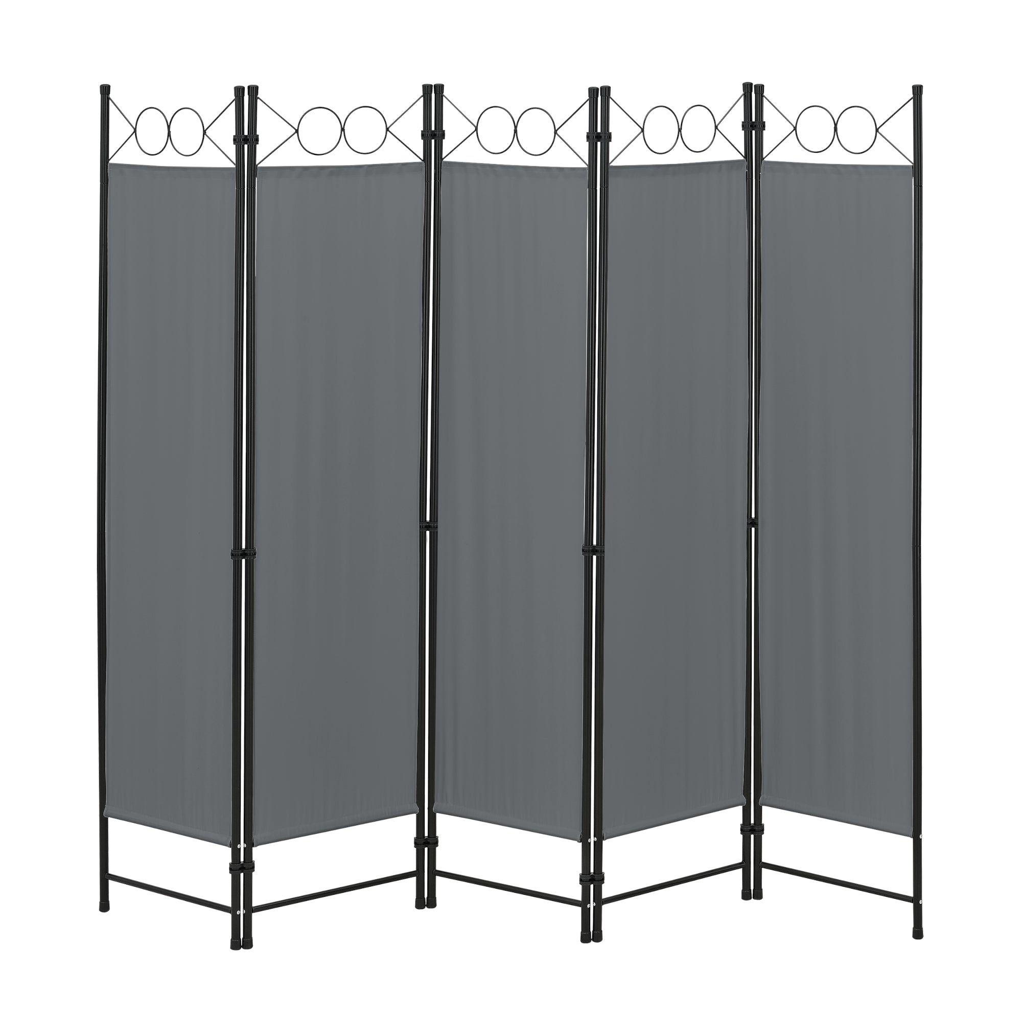 Paravento/Separè Decorativo per Interni/Balcone, 171 x 200 cm (AxL) Divisorio a 5 Pannelli per Camera da Letto/Studio