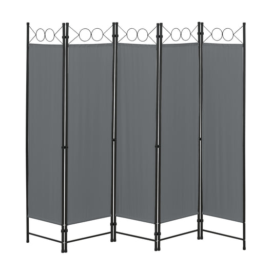 Paravento/Separè Decorativo per Interni/Balcone, 171 x 200 cm (AxL) Divisorio a 5 Pannelli per Camera da Letto/Studio