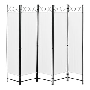 Paravento/Separè Decorativo per Interni/Balcone, 171 x 200 cm (AxL) Divisorio a 5 Pannelli per Camera da Letto/Studio