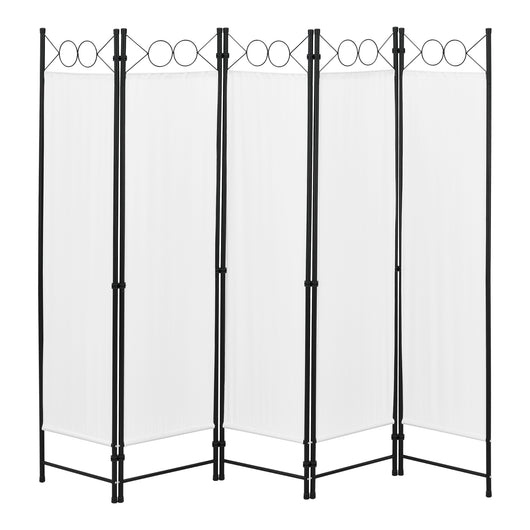 Paravento/Separè Decorativo per Interni/Balcone, 171 x 200 cm (AxL) Divisorio a 5 Pannelli per Camera da Letto/Studio