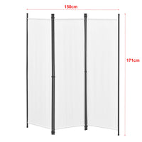 Schermo divisorio per la privacy a 3 pannelli 171 x 150 cm bianco 03_0008053