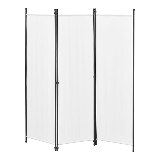 Paravento Huesca a 3 Pannelli Separé con Struttura Pieghevole (LxA) 150 x 171 cm - Bianco [en.casa]