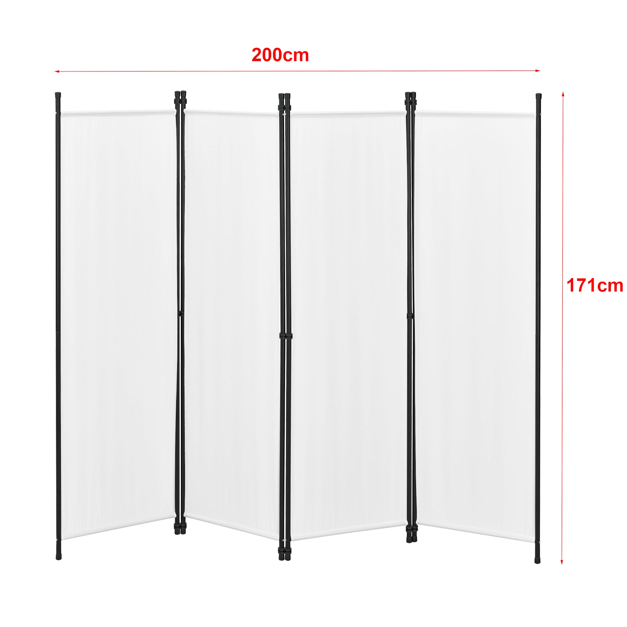 Paravento/Separè per Interni/Balcone, 171 x 200 cm (AxL) Divisorio a 4 Pannelli per Camera da Letto/Studio Medico -