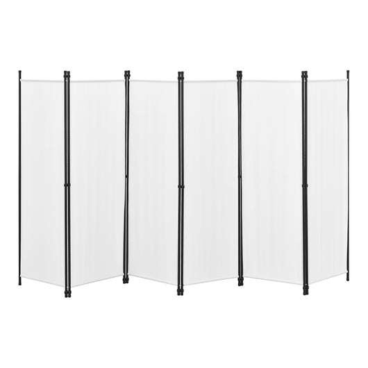 Paravento Huesca a 6 Pannelli Separé con Struttura Pieghevole (LxA) 300 x 171 cm - Bianco [en.casa]