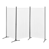 Schermo divisorio per la privacy a 3 pannelli 176 x 260 cm bianco 03_0008057
