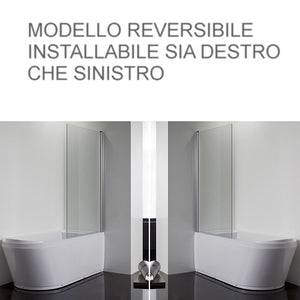 Parete Sopravasca Battente in Cristallo 5mm Trasparente 86cm h140cm YOANA