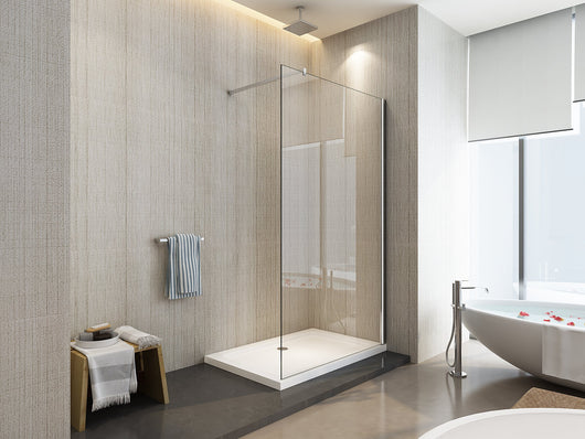 Parete doccia Walk-in cristallo 8mm trasparente anticalcare h.200cm Sicena Vision 100 cm