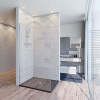 Parete Doccia Walk-In H195cm Cristallo Trasparente 8mm Anticalcare - 120 cm