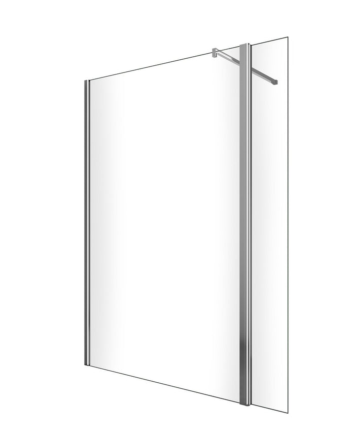 Parete doccia walk-in con antina girevole para schizzi laterale, cristallo 8mm trasparente H.200 Sicena Delifia Trasparente 8mm,100 + Antina 30 cm