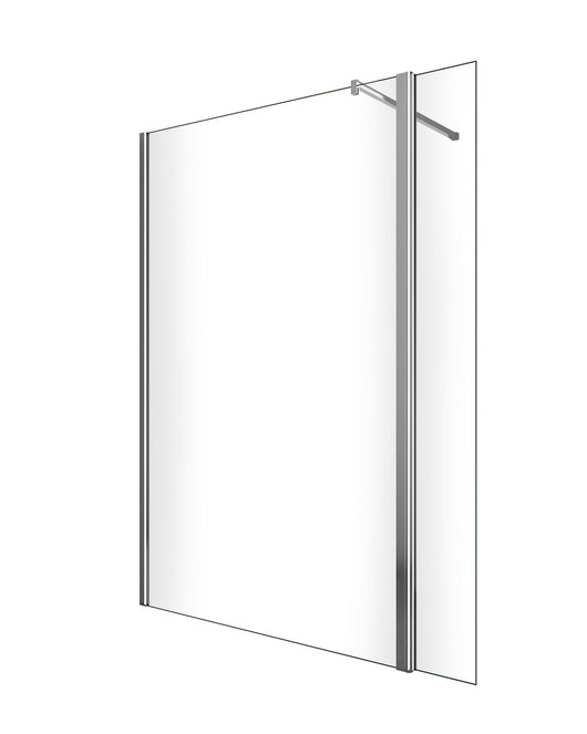 Parete doccia walk-in con antina girevole para schizzi laterale, cristallo 8mm trasparente H.200 Sicena Delifia Trasparente 8mm,120 + Antina 40 cm