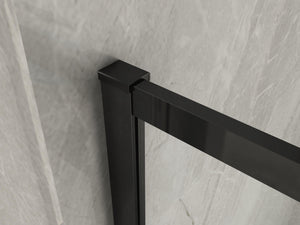 Parete Doccia Walk In H195cm 8mm Framed Profili Neri - 120 cm