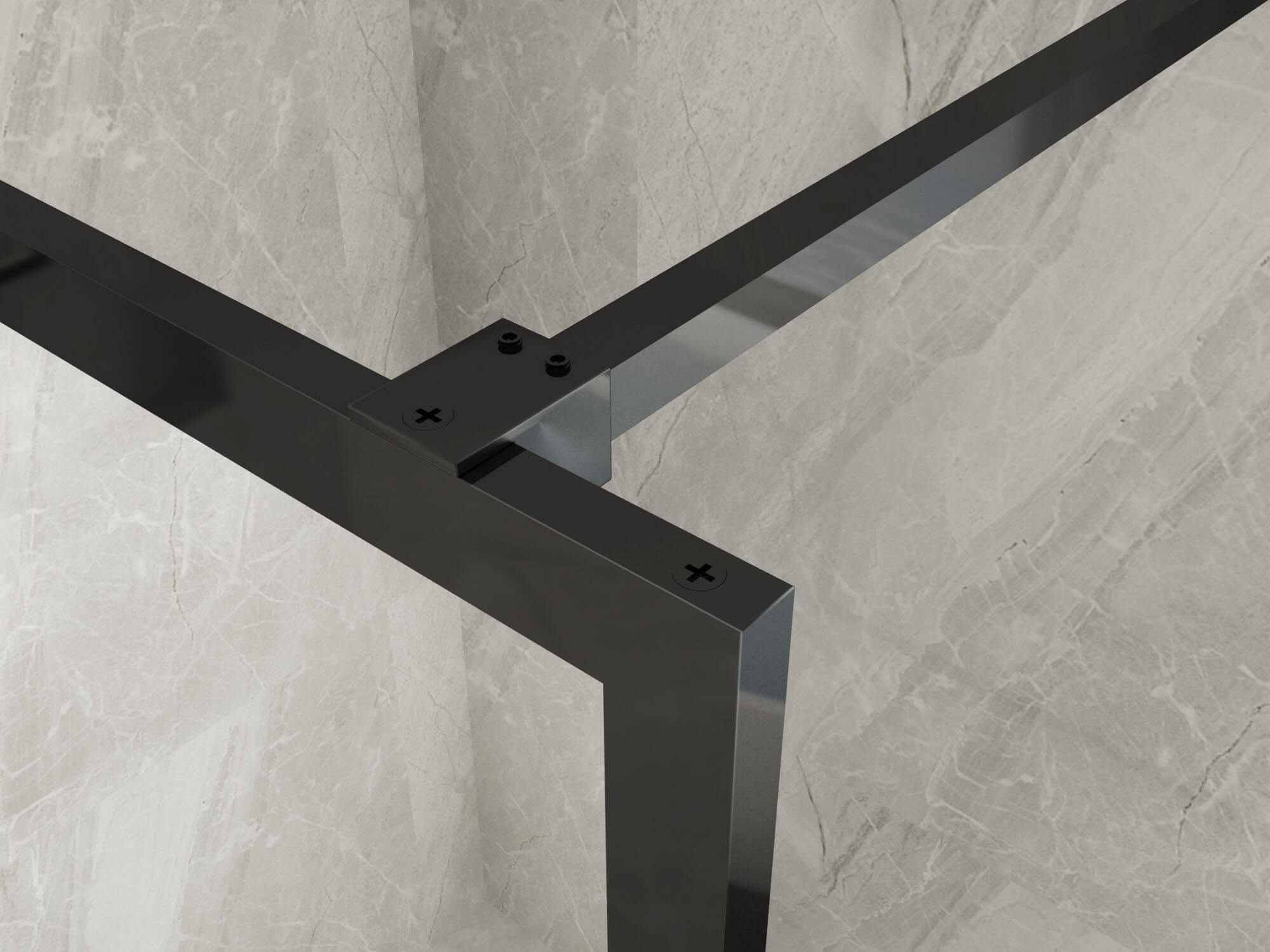 Parete Doccia Walk In H195cm 8mm Framed Profili Neri - 140 cm