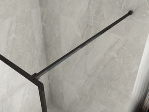 Parete Doccia Walk In H195cm 8mm Framed Profili Neri - 120 cm