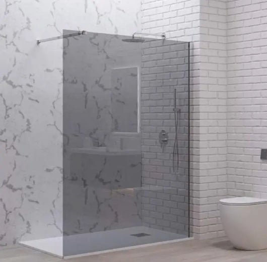 Parete Walkin H200cm Fumè 8mm Anticalcare Profili Cromo - 80 cm