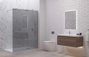 Parete Walkin H200cm Fumè 8mm Anticalcare Profili Cromo - 100 cm