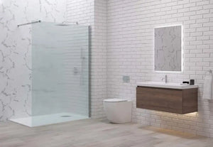 Parete Walkin H200cm Opaca 8mm Anticalcare Profili Cromo - 140 cm