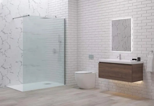 Parete Walkin H200cm Opaca 8mm Anticalcare Profili Cromo - 140 cm