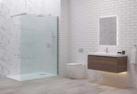 Parete Walkin H200cm Opaca 8mm Anticalcare Profili Cromo - 120 cm