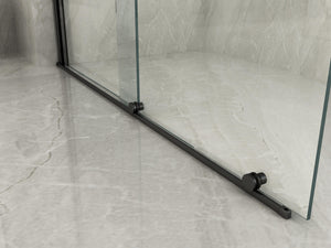 Parete Doccia Walk-In Scorrevole Profili Neri 8mm H195cm - 120 cm