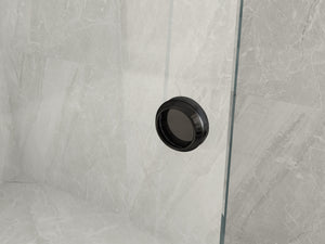 Parete Doccia Walk-In Scorrevole Profili Neri 8mm H195cm - 120 cm