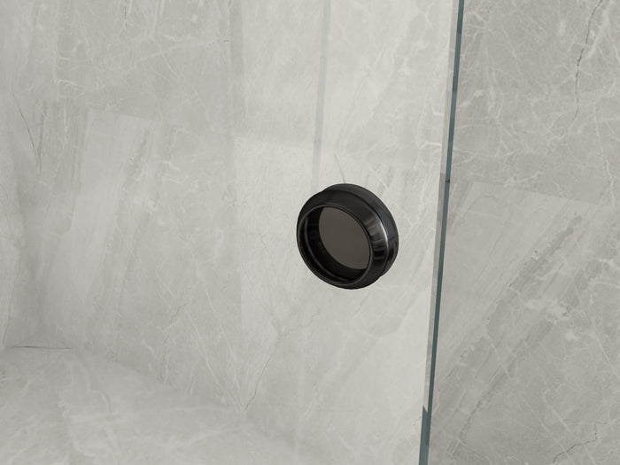 Parete Doccia Walk-In Scorrevole Profili Neri 8mm H195cm - 120 cm