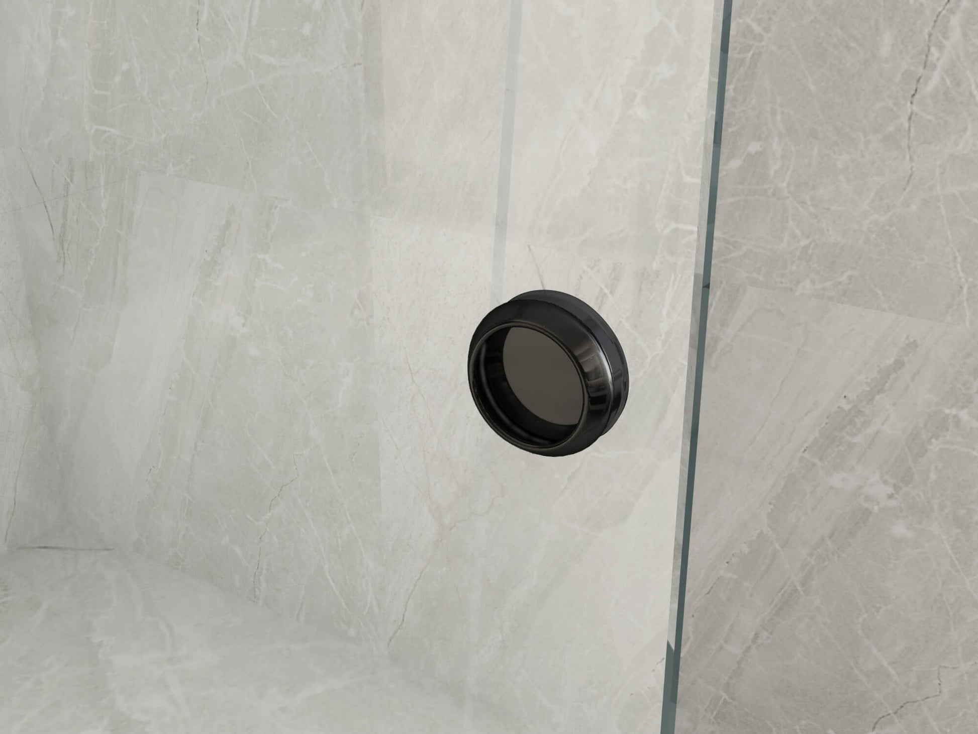 Parete Doccia Walk-In Scorrevole Profili Neri 8mm H195cm - 180 cm