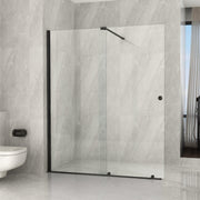 Parete Doccia Walk-In Scorrevole Profili Neri 8mm H195cm - 120 cm