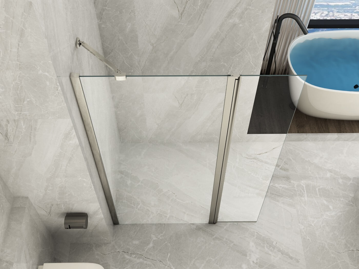 Parete Walk In Con Deflettore Pivot 8mm H195 - 100 cm