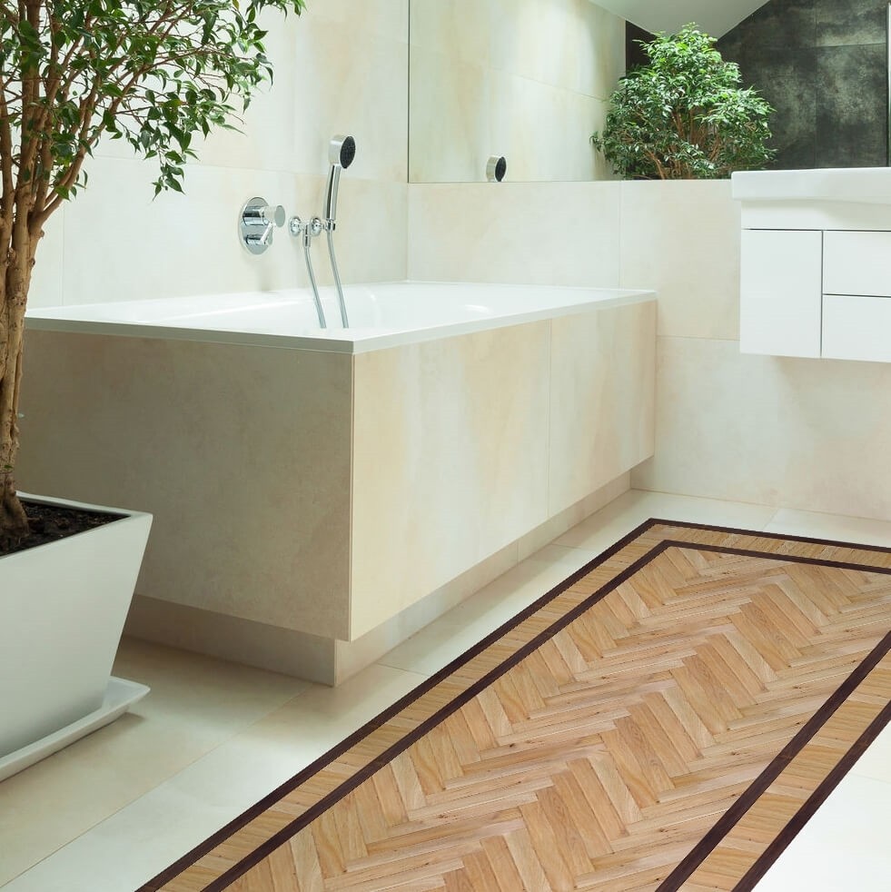 Passatoia da Cucina in Vinile Lavabile e Antigraffio Old Style Parquet - 50x240