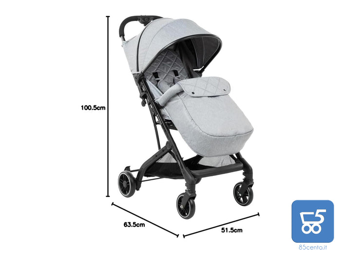 Passeggino KIKKA BOO Miley Colore Grigio Pieghevole Portata fino a 22Kg con Cappottina