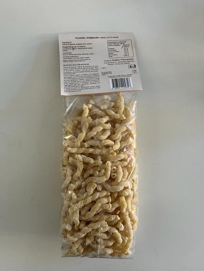 Pasta di semola di grano duro trafilata al bronzo, 12 confezioni da gr 500,  Busiata Trapanese
