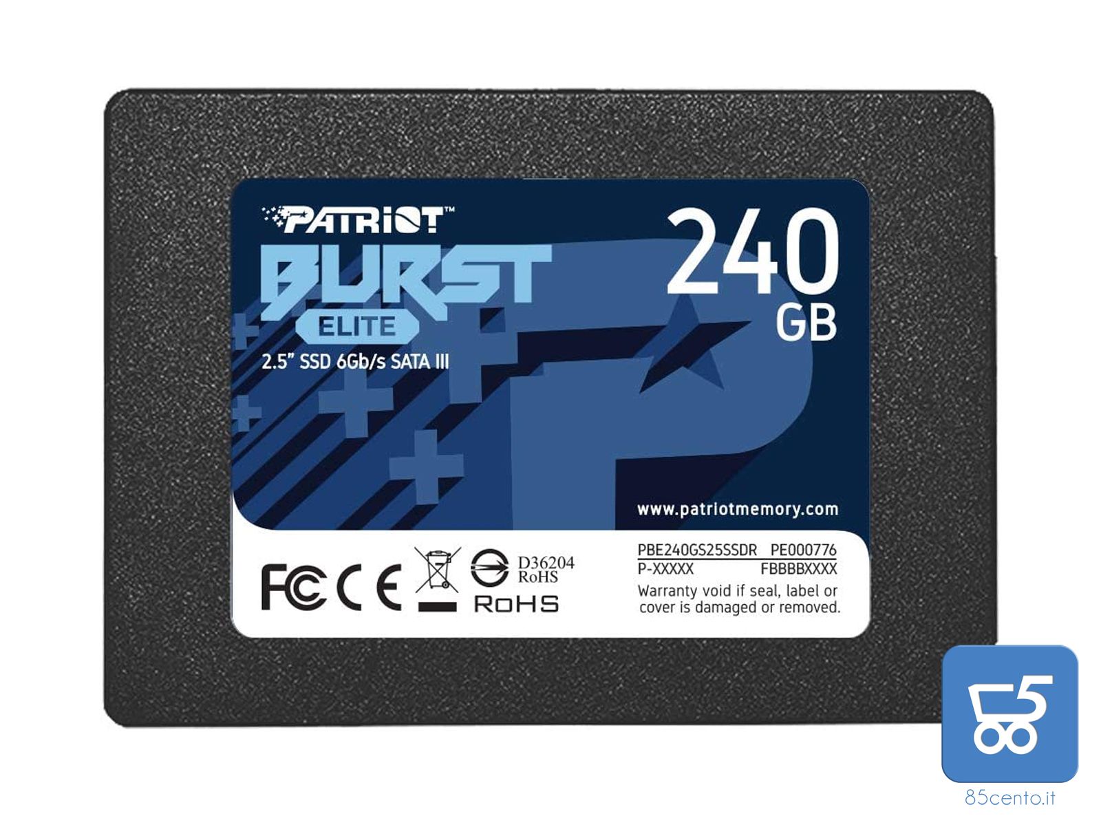 Patriot Memory SSD Unità a Stato Solido SATA 3 2.5" Interno 240GB BURST ELITE 6 Gbps