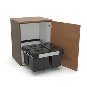 Pattumiera Free Jazz 60 ad estrazione frontale 85 LT grigio