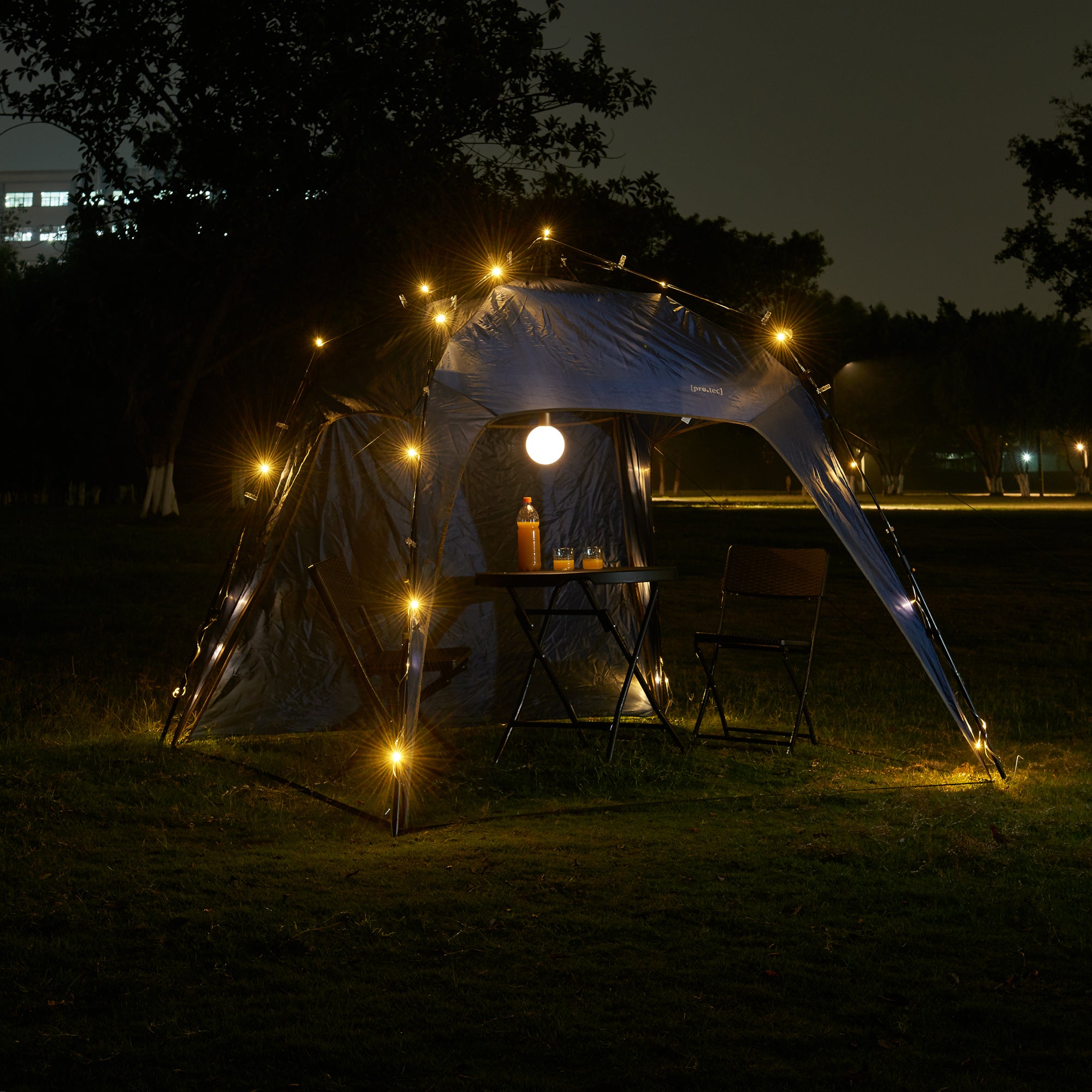 Gazebo pop-up Barendrecht con Illuminazione a LED - Blu pro.tec