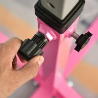 Barra da Ginnastica Artistica per Bambini 3+ Anni con Altezza Regolabile 92-150 cm, in Acciaio e Legno Massello di Faggio, Sbarra Orizzontali Danza Attrezzatura Palestra Antiscivolo, Rosa