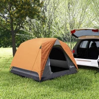 Tenda da Campeggio per 3 Persone Impermeabile con Tasca, Gancio per Lanterna e Borsa, 2x2x1.35m, Arancione