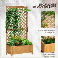 Fioriera da Esterno in Legno d'Abete con Design Verticale Rialzato, 90x45x180 cm, Giallo