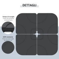 Set 4pz Base per Ombrellone da Giardino in Plastica 50 × 50 × 7.5cm