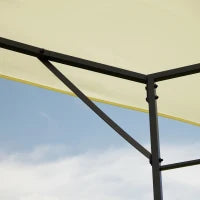 Gazebo 3x3 m con Tettuccio Rinforzato e 4 Viti, in Acciaio Verniciato a Polvere, Nero e Crema