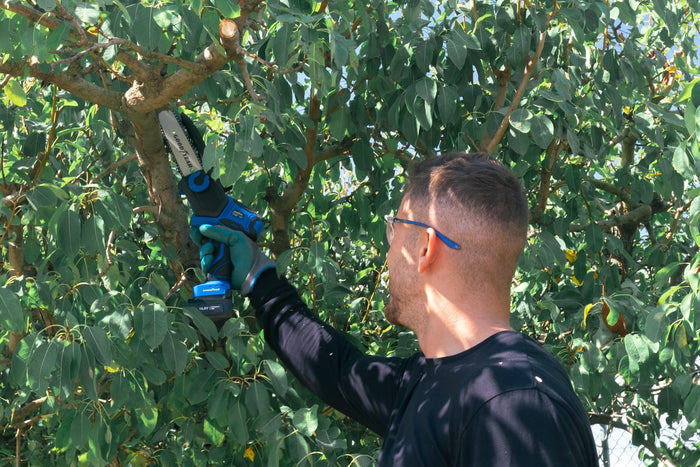 Seghetto elettrico per potatura con 2 batterie 16,8V. Seghetto elettrico 450W. Taglio massimo 150mm Guida 6'' Goodyear