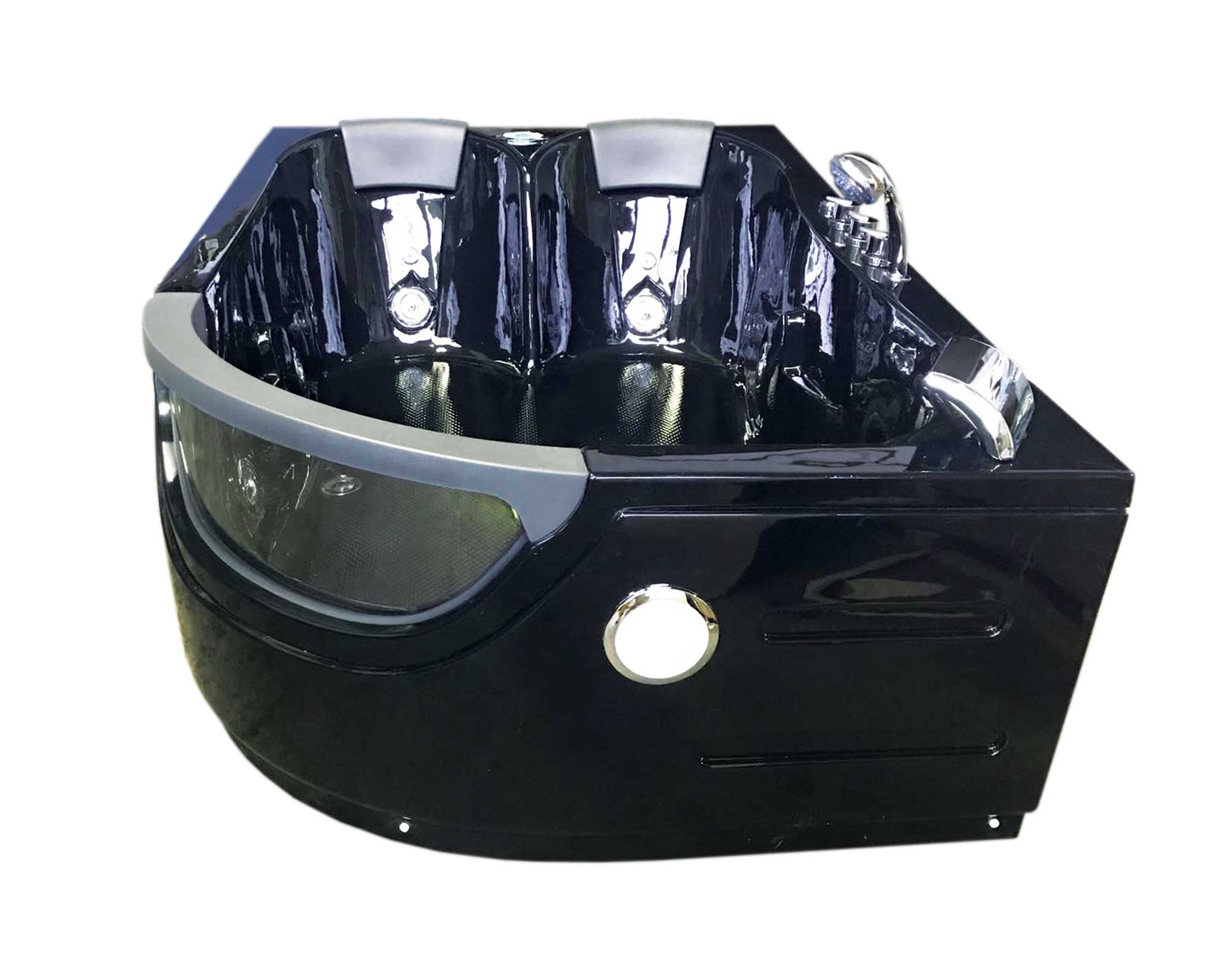 Vasca idromassaggio nera 120 x 180 cm 2 persone 8 getti – Pegaso
