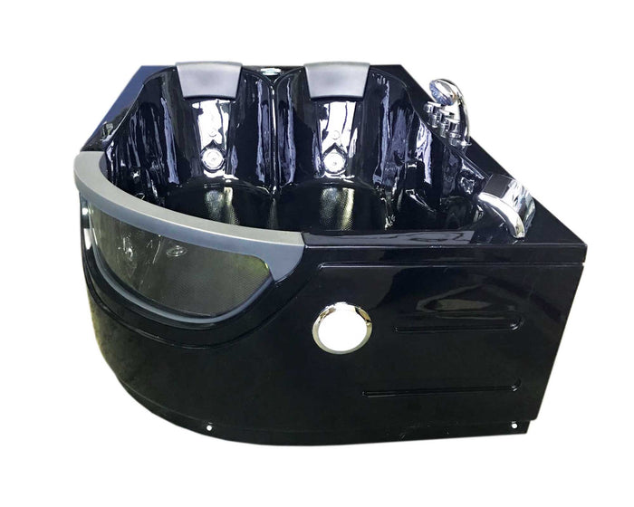 Vasca idromassaggio nera 120 x 180 cm 2 persone 8 getti – Pegaso