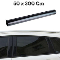 Pellicola Oscurante per Vetri Auto Autoadesiva Protezione Solare 50x300cm