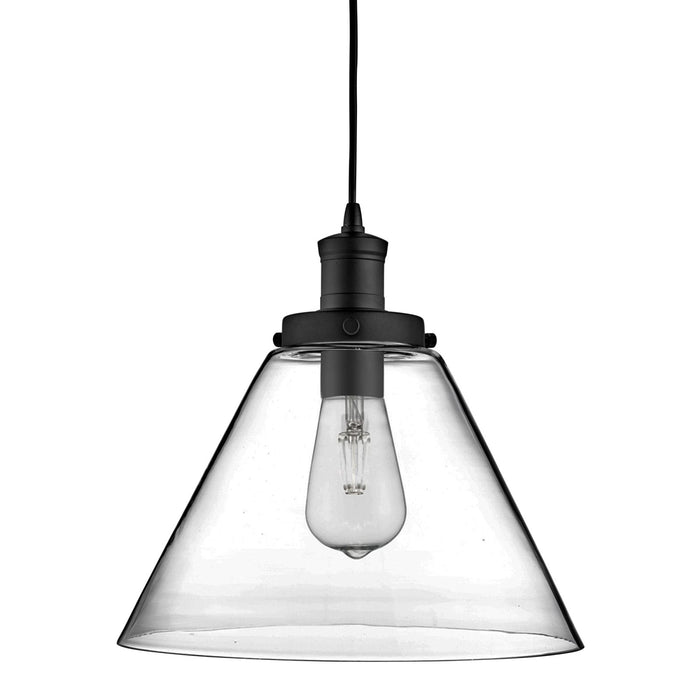 Pendente Piramide - Metallo Nero e Vetro