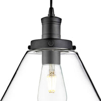 Pendente Piramide - Metallo Nero e Vetro