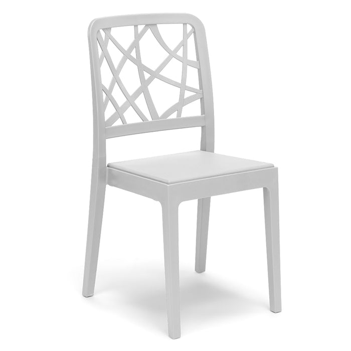 Sedia in polipropilene PENELOPE, impilabile, resistente ai raggi UV, design moderno, ideale per sala da pranzo, cucina, sala d’attesa, bar, ristoranti o giardino, colore Bianco